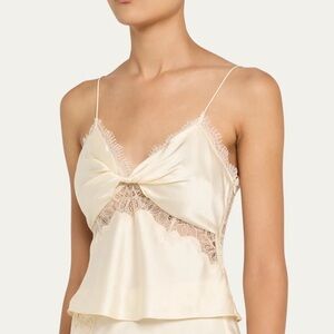 LOVESHACKFANCY
Belfast Silk-Blend Lace-Trim Top
